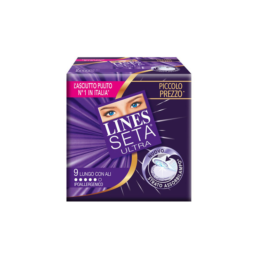 immagine-1-lines-assorbenti-seta-ultra-9-pz-lungo-cali-lines-ean-8001480034983