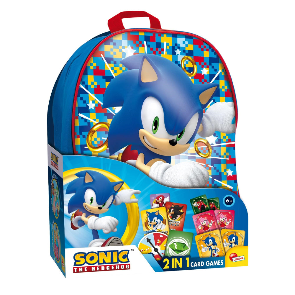 lisciani zainetto sonic 2 in 1 card games ean 8008324104536