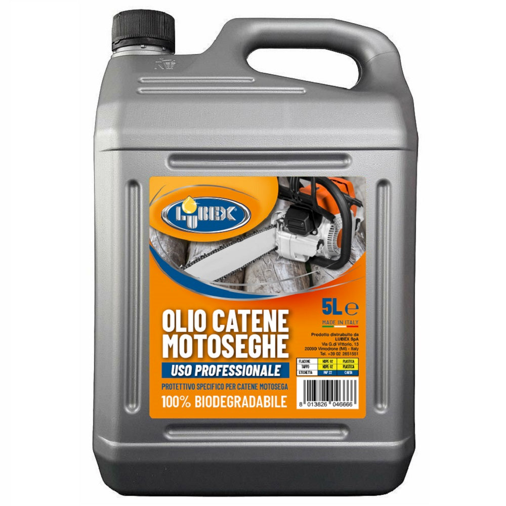 lubex olio per motosega vegetale 5 lt ean 8013826000163