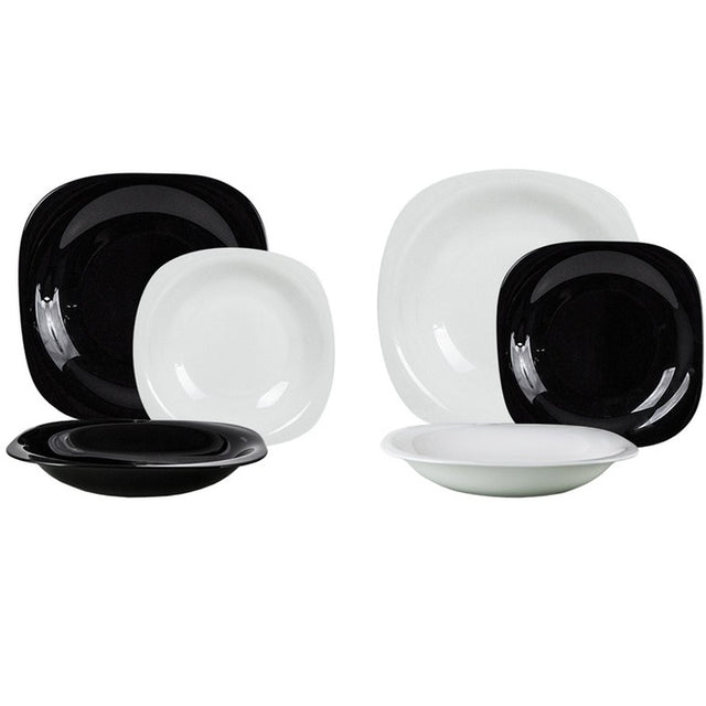 luminarc servizio 18 piatti carine bianconero luminarc ean 0026102895269