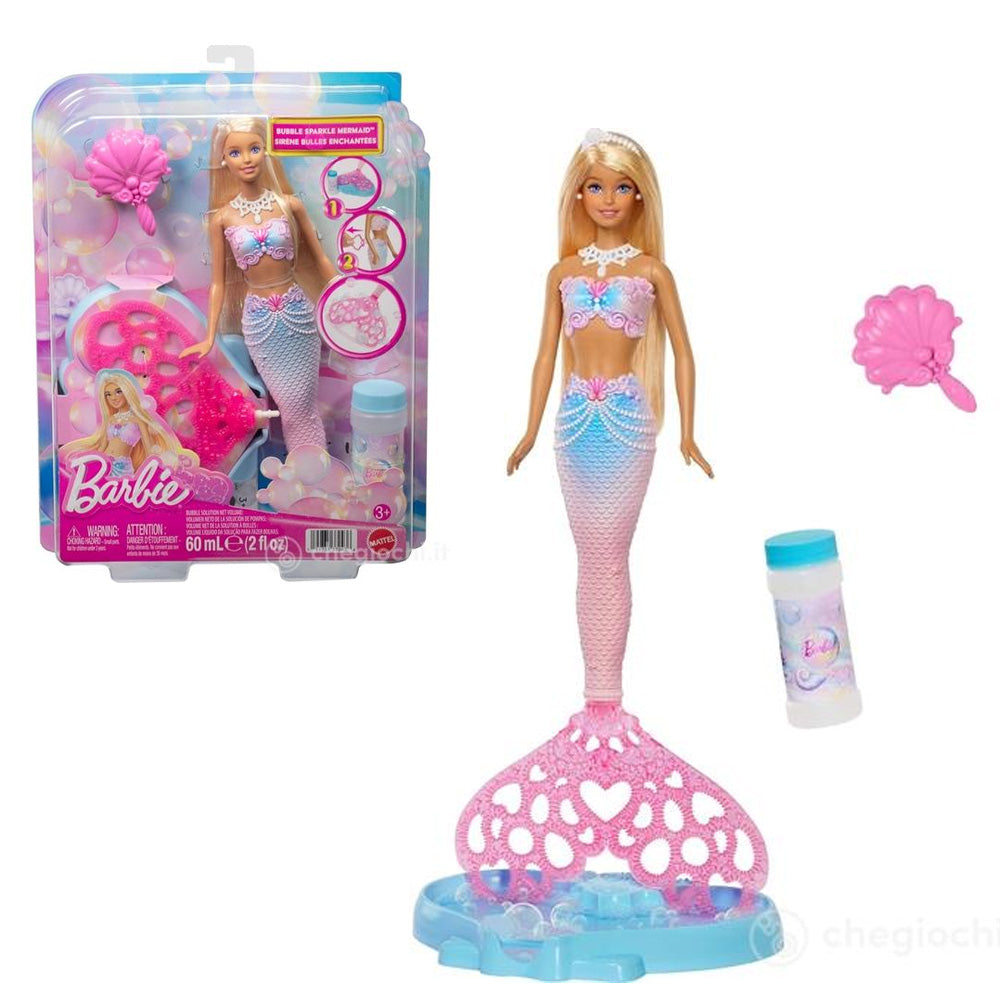 mattel barbie sirenetta bolle di sapone ean 0194735370436
