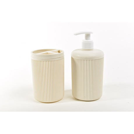 mercury set da bagno in plastica 2 pezzi beige 19x9x18cm ean 8034052727464