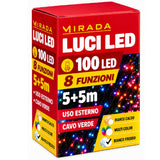 mirada luci di natale 100 led bianco freddo cavo verde ean 8051944716726