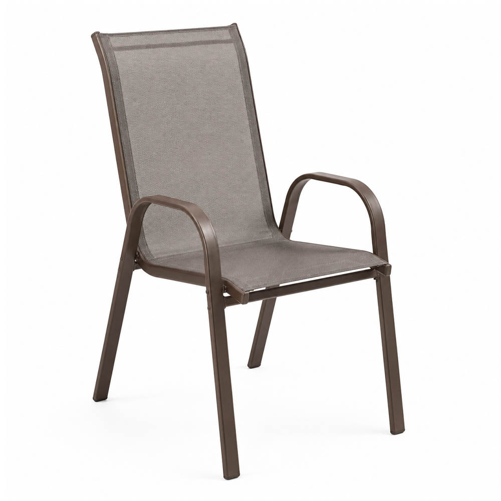 mirada sedia con braccioli leuca steel marrone textilene ean 8051944711998