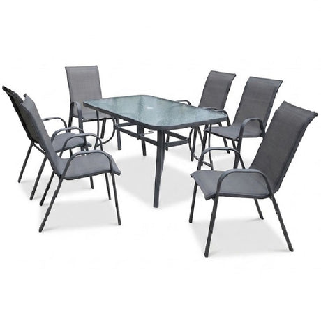 mirada set tavolo steel 6 sedie grigio ean 8051944711981