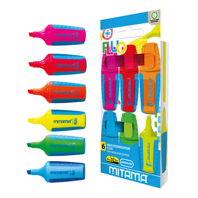 mitama evidenziatori mini mitama 6 pz fluo ean 8026624628545