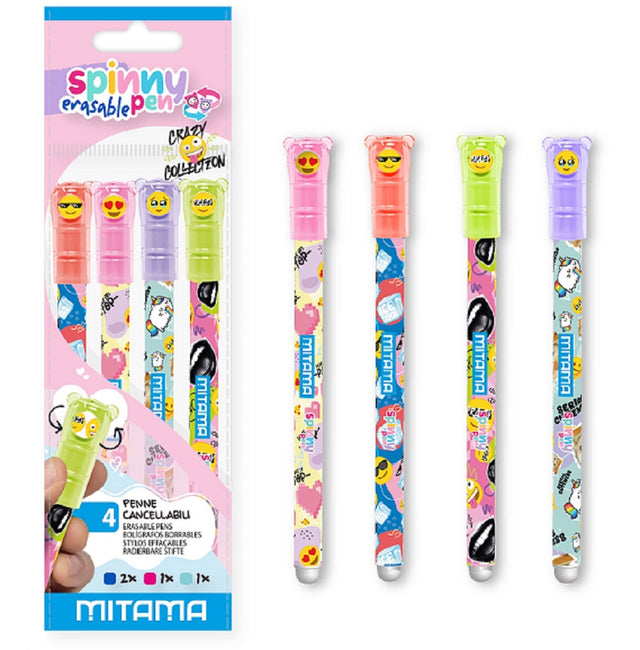 mitama penna cancellabile spinny crazy 4 pz assortiti ean 8026624639756