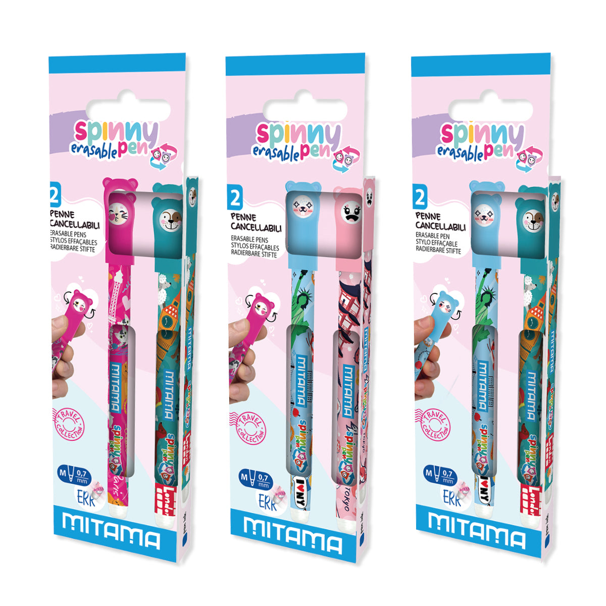 mitama penne cancellabili spinny pen travel pacco 2pz ean 8026624638292