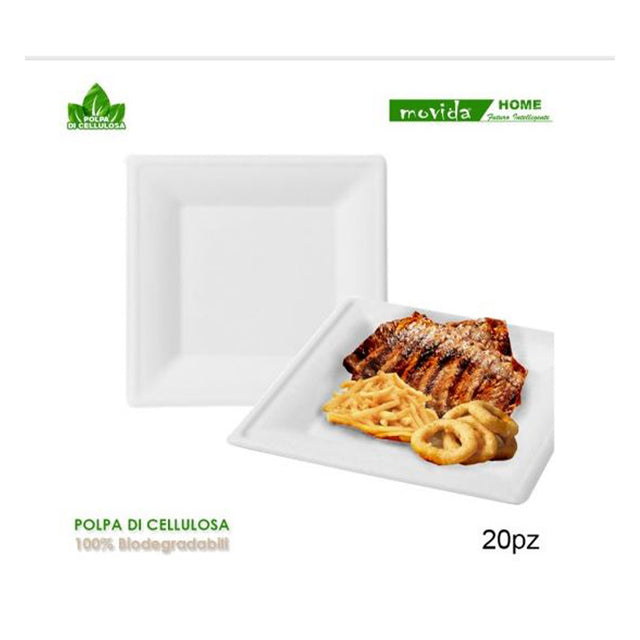 movida piatti bio quadrato 20 pezzi 21cm movida ean 8056304643124