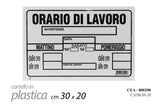 nbr cartello orario di lavoro 20x30cm ean 8034048400258