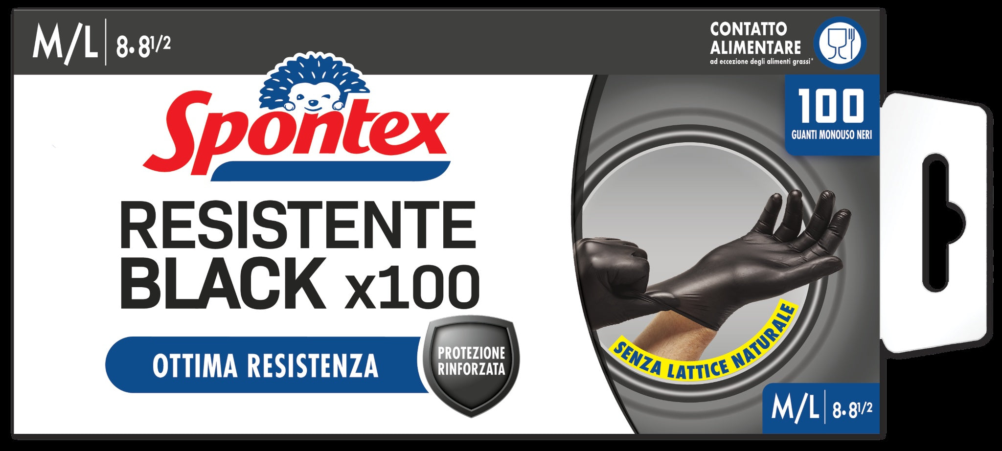 nbr guanti nitrile black ml 100pz resistente spontex ean 3384129350183