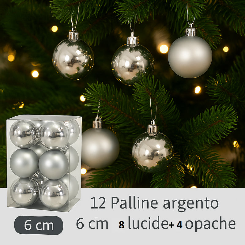nbr pallina di natale argento 6 cm conf 12pz 2 decori ean 9972016912077
