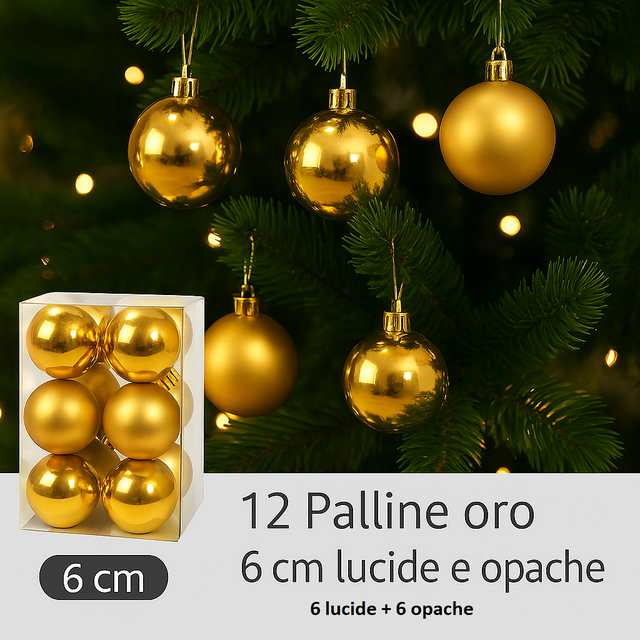 nbr pallina di natale oro 6 cm conf 12pz 2 decori ean 9972016912114