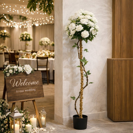 nbr pianta composizione artificiale rose bianche 120cm ean 8051944714159