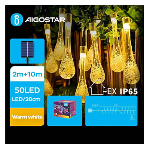 nbr stringa luce solare a goccia 50led ean 8433325301026