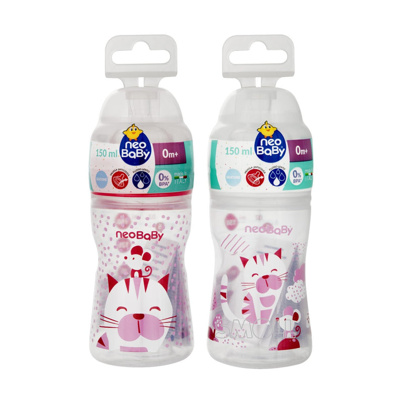 immagine-1-neobaby-biberon-in-plastica-150ml-84368-neobaby-ean-8058664098309