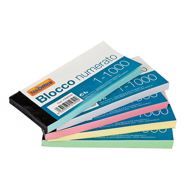 nikoffice blocco numerato da 1 100 assortito ean 8033593019496