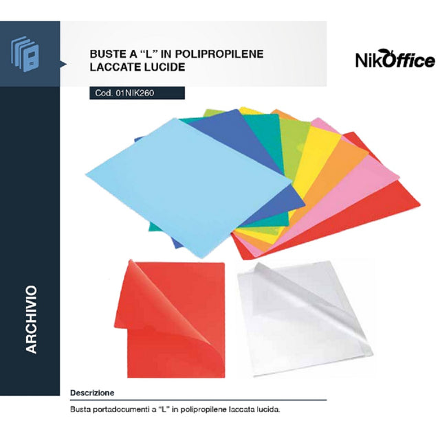 nikoffice buste a l in polipropilene lucide 10 pz rosa ean 8033593015993
