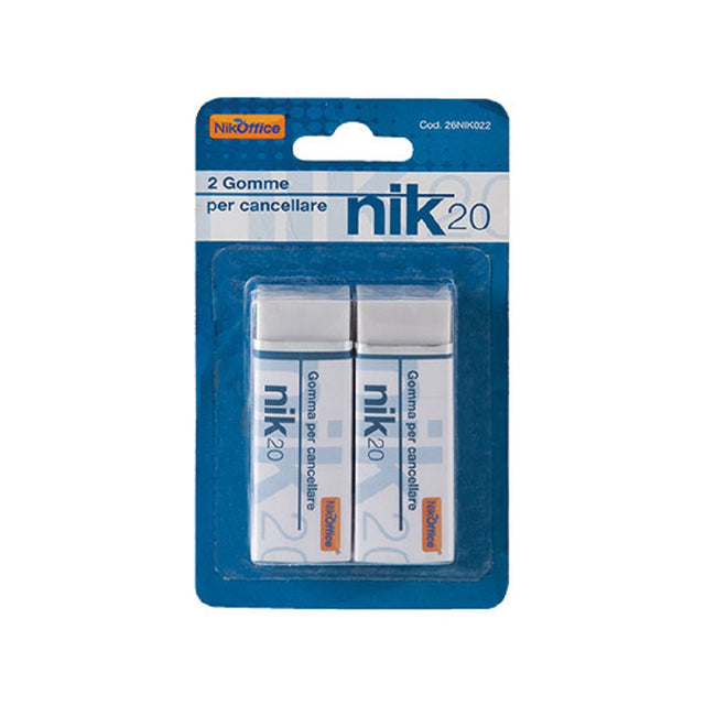 nikoffice gomme per cancellare in blister 2 pz ean 8033593006885