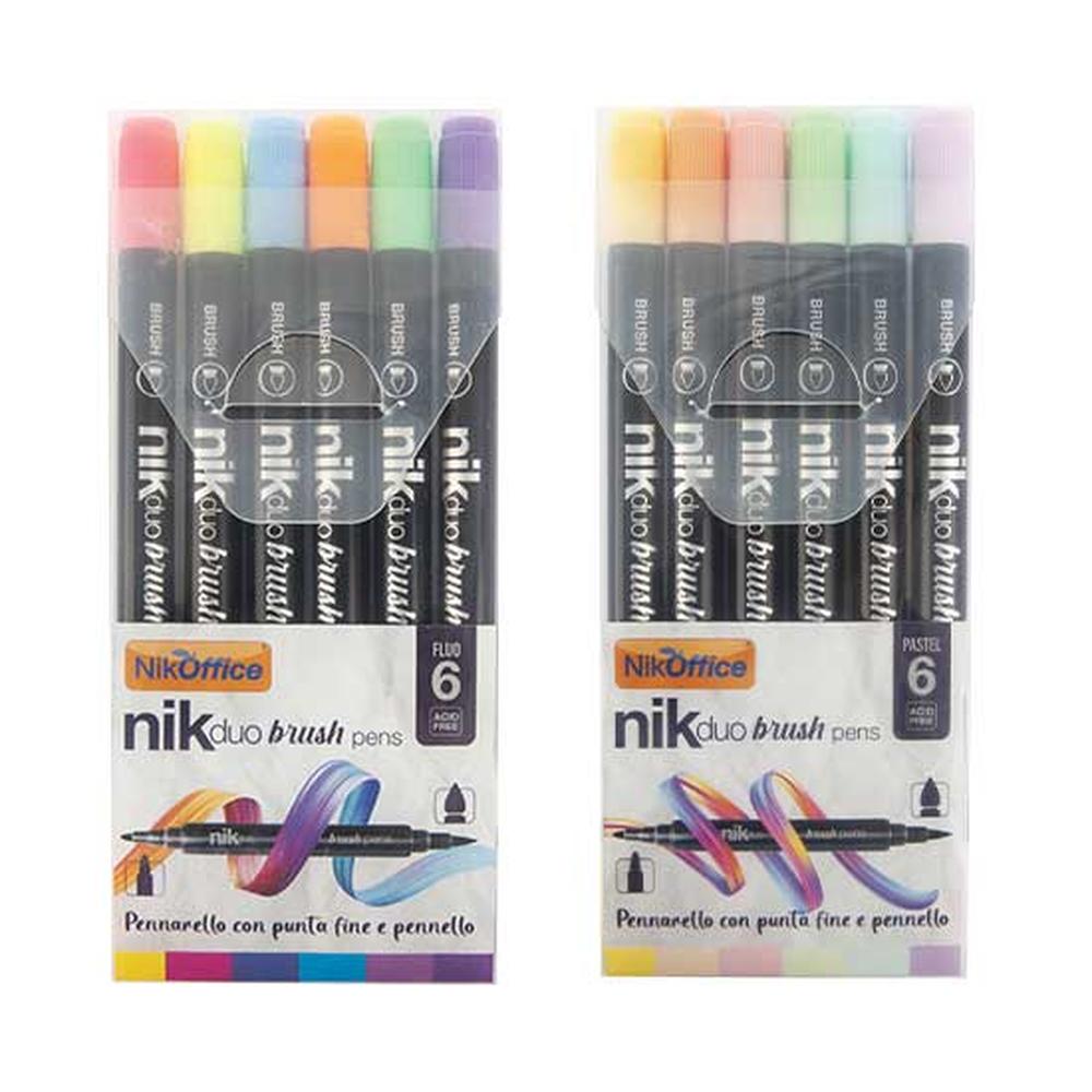 nikoffice pennarelli doppia punta 6 pz pastel ean 8051818020966