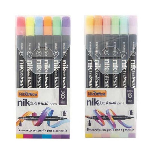 nikoffice pennarelli doppia punta 6 pz pastel ean 8051818020966