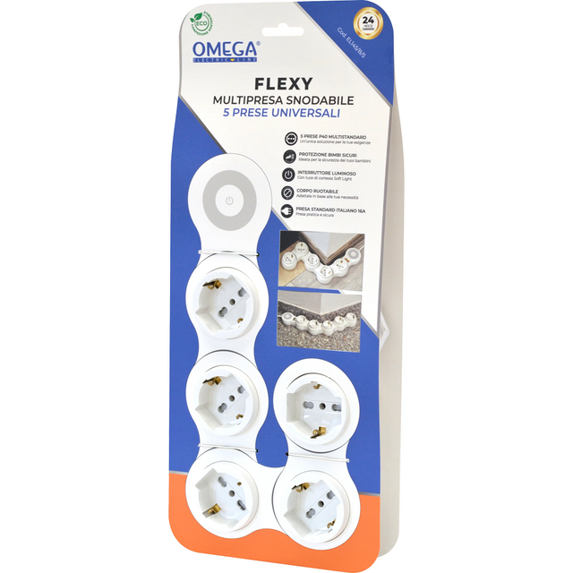 omega multipresa flexi snodabile 5 prese ean 8054134471900