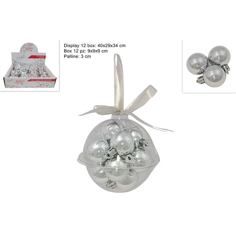 orizzonte christmas pallina natale 12 pz argento ean 8053482244051