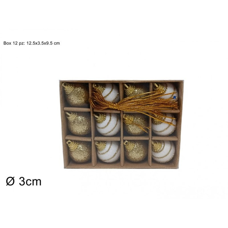orizzonte christmas pallina natale 12 pz oro e bianco ean 8053482234946