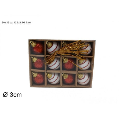 orizzonte christmas pallina natale 12 pz rosso e bianco ean 8053482234939