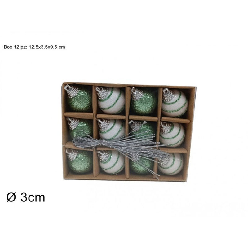 orizzonte christmas pallina natale 12 pz verde e bianca ean 8053482234977