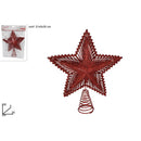 orizzonte christmas puntale stella metallo glitterata rossa ean 8033113640025