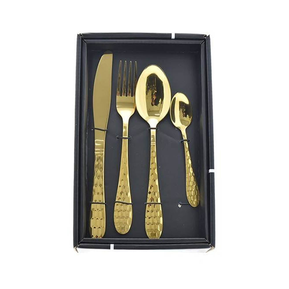 partenope box posate acciaio 24 pz color oro ean 8056978833203
