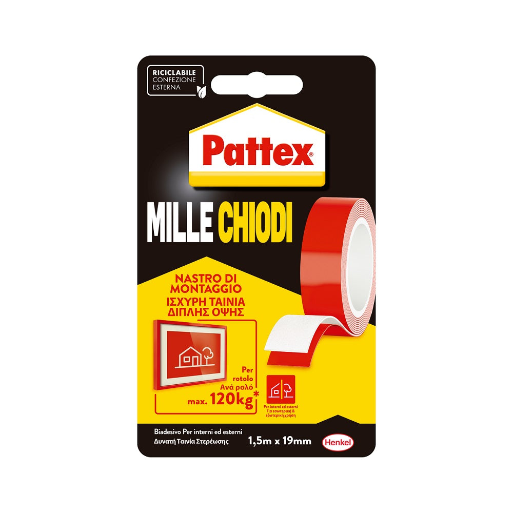 pattex nastro pattex millechiodi 19 mm x 15 mt ean 8004630906796