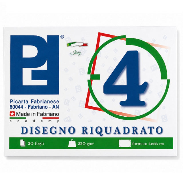 picarta fabrianese album disegno riquadrato 24x33 cm 20 fogli 220 gr ean 8011919102022