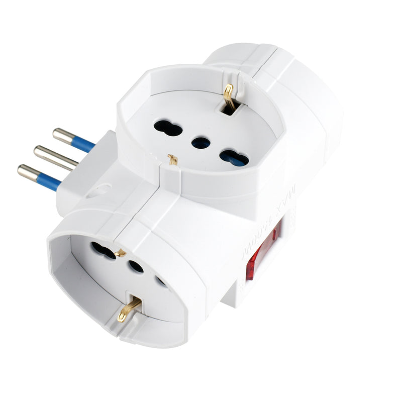 poly pool adattatore 3 prese pluristandard con interruttore ean 8008225023851