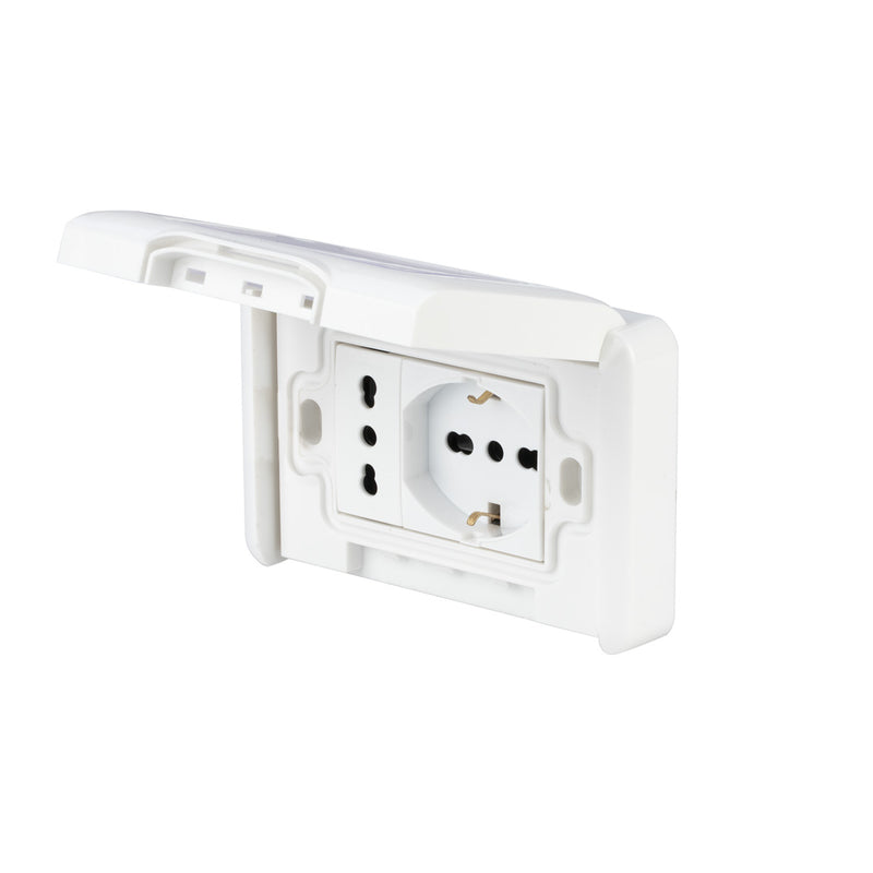 poly pool placca frutto presa pluristandard 10 16 a ean 8008225060979