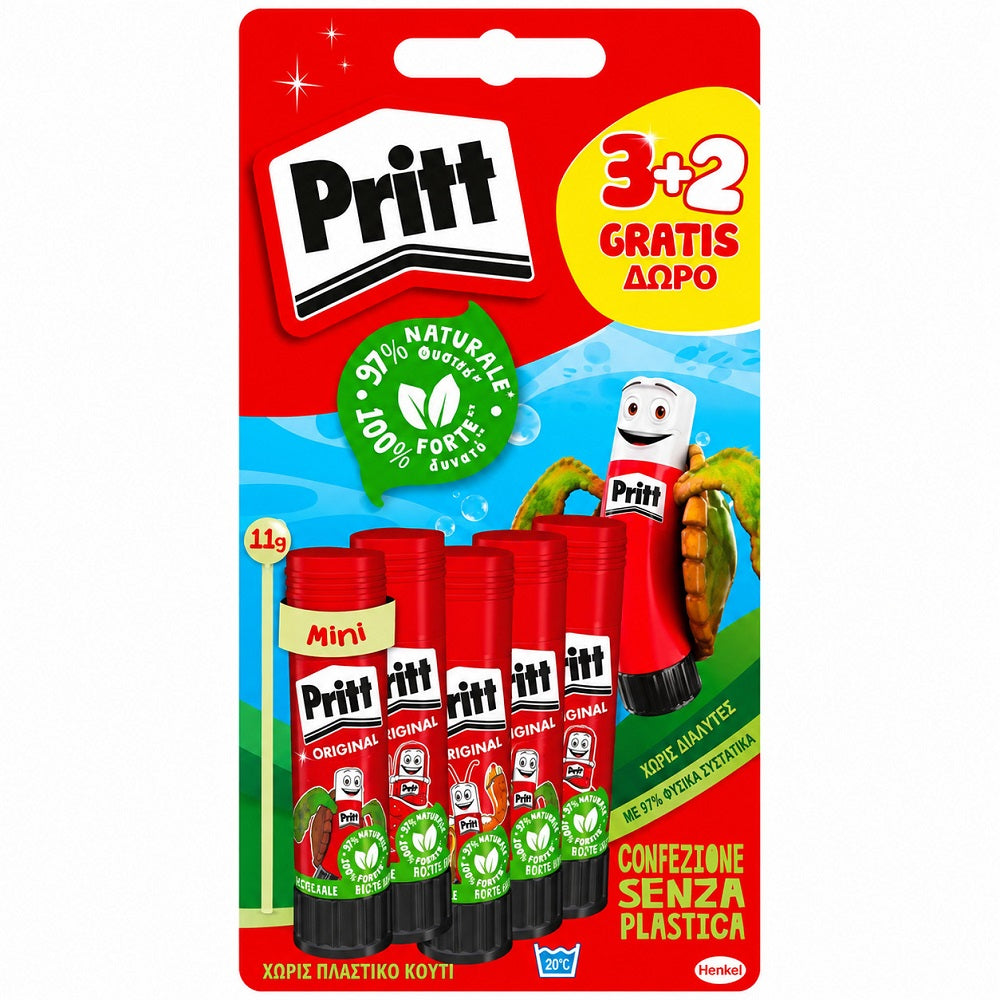 pritt colla pritt a stick confezione 3pz 2 omaggio da 11gr ean 8004630900466