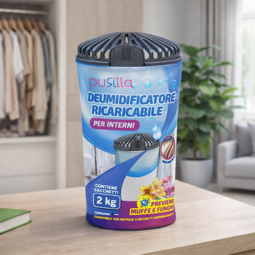 Set Di 2 Deumidificatori XL Con 12 Ricariche Da 450g - Antiumidità Per Casa, Cantina, Camper