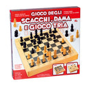 ronchi gioco scacchi dama tria 29x29 legno 8223 ronchi ean 8004817082237