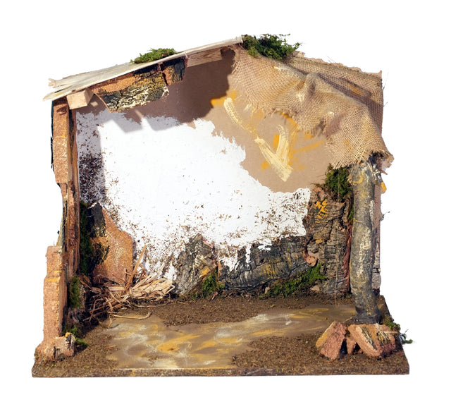 rossi rosa capanna vuota per presepe 15x10x15 cm ean 8018623805010