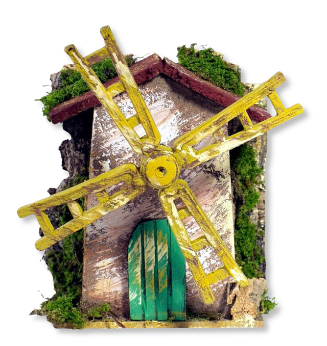 rossi rosa mulino a vento con motorino per presepe 10x6x15 cm ean 8018623113818