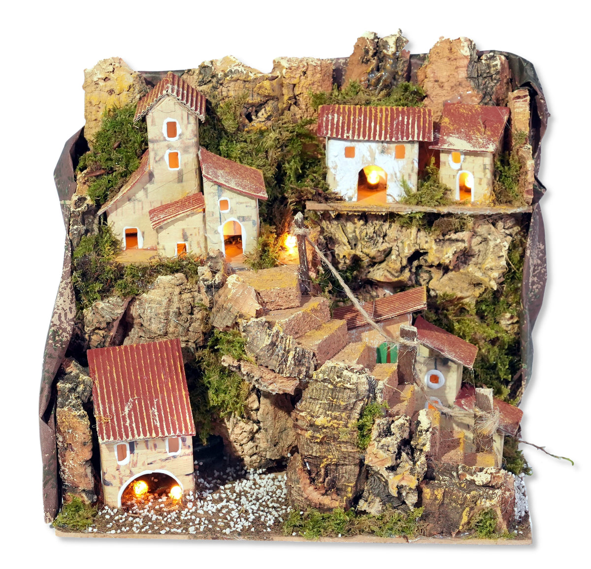 rossi rosa paesaggio per presepe con 10 luci 20x14x18 cm ean 8018623119858
