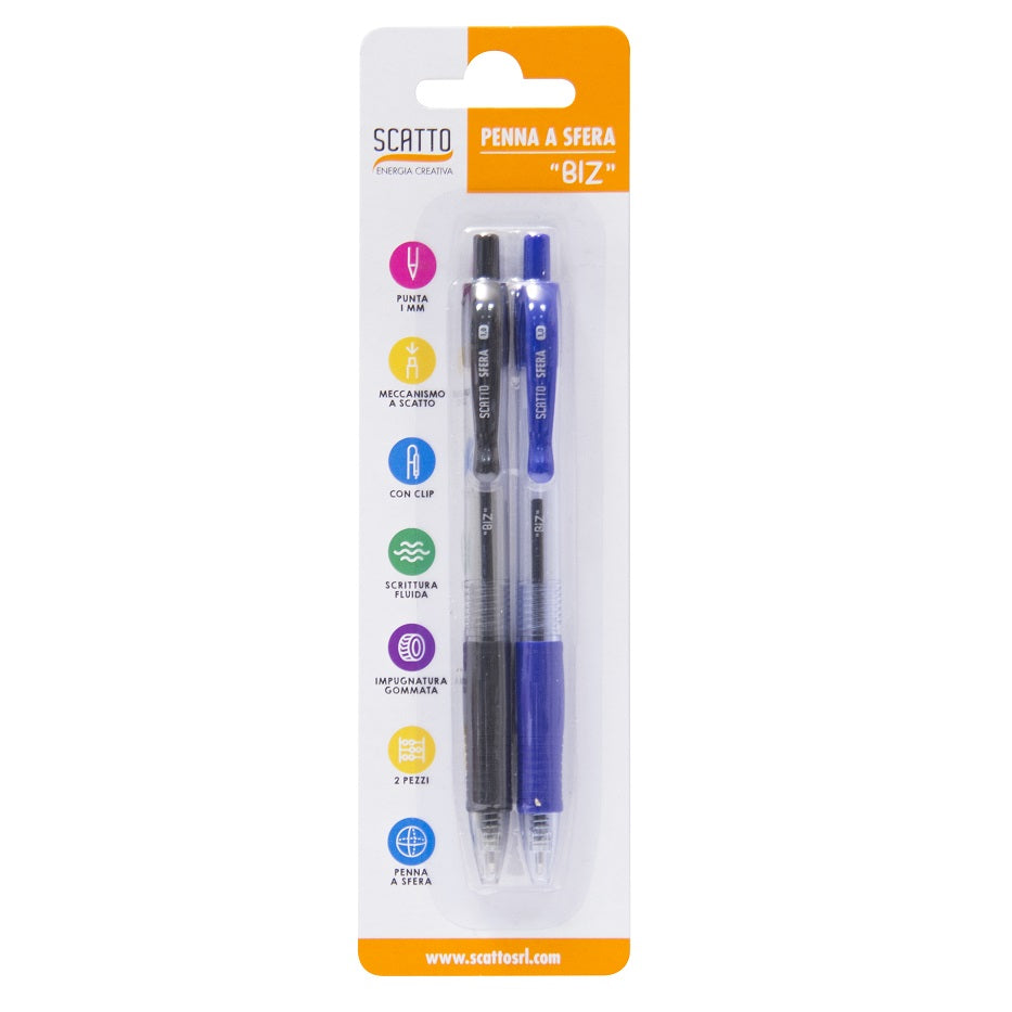 scatto blister 2 penna sfera 10 mm 595 scatto ean 8027217006672