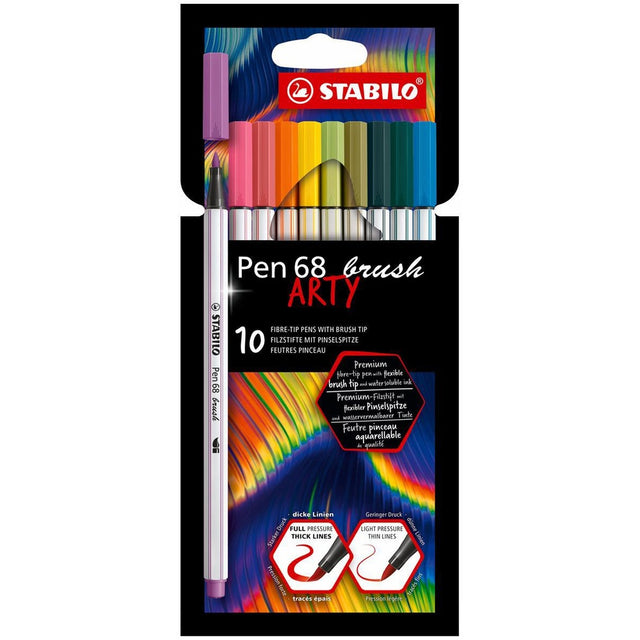stabilo pennarelli stabilo pen 68 brush 10 pz ean 4006381584111