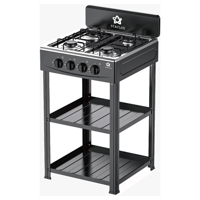 staylux cucina portatile a gas 4 fuochi e 2 ripiani nero ean 8055954980047