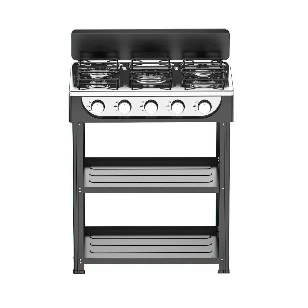 staylux fornello mobile 2 ripiani nero 5 fuochi 65cm 92h ean 8056244083134