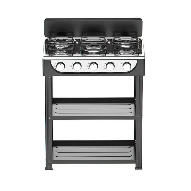 staylux fornello mobile 2 ripiani nero 5 fuochi 65cm 92h ean 8056244083134