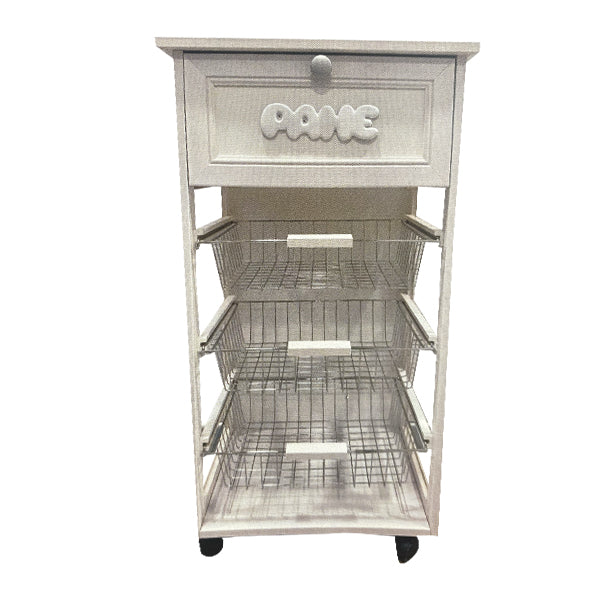 teti carrello da cucina con ribalta e 3 cesti bianco ean 8032749714230