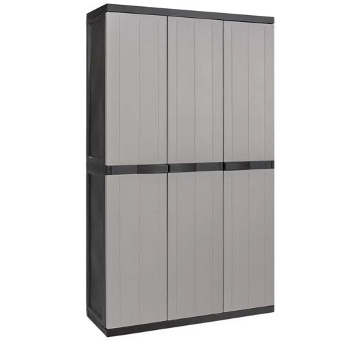 Armadio Bios 3 Ante Nero-Grigio 97x37x165 Cm
