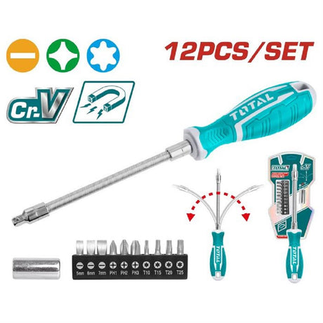 total cacciavite multifunzione set con adattatore 10 punte ean 6925582192773